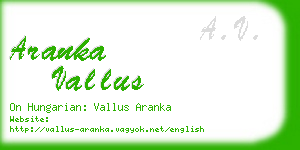 aranka vallus business card